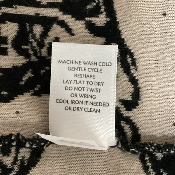 J Jill Black & Tan Graphic Floral Cotton Oversize Tunic Sweater Missy M #73i - Picture 9 of 9